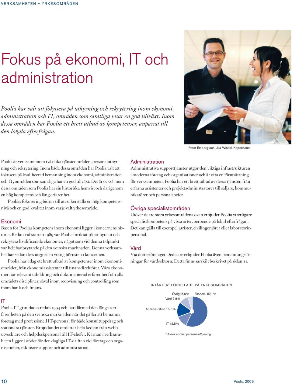 Peter Emborg och Lilia Winkel, Köpenhamn Poolia är verksamt inom två olika tjänsteområden, personaluthyrning och rekrytering.