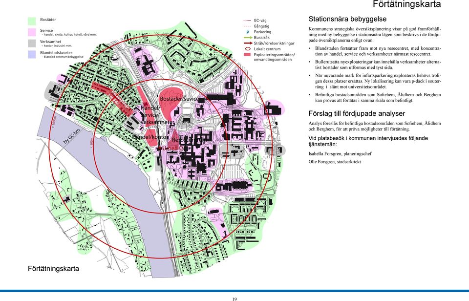 strategiska översiktsplanering visar på god framförhållning med ny bebyggelse i stationsnära lägen som beskrivs i de fördjupade översiktplanerna enligt ovan.