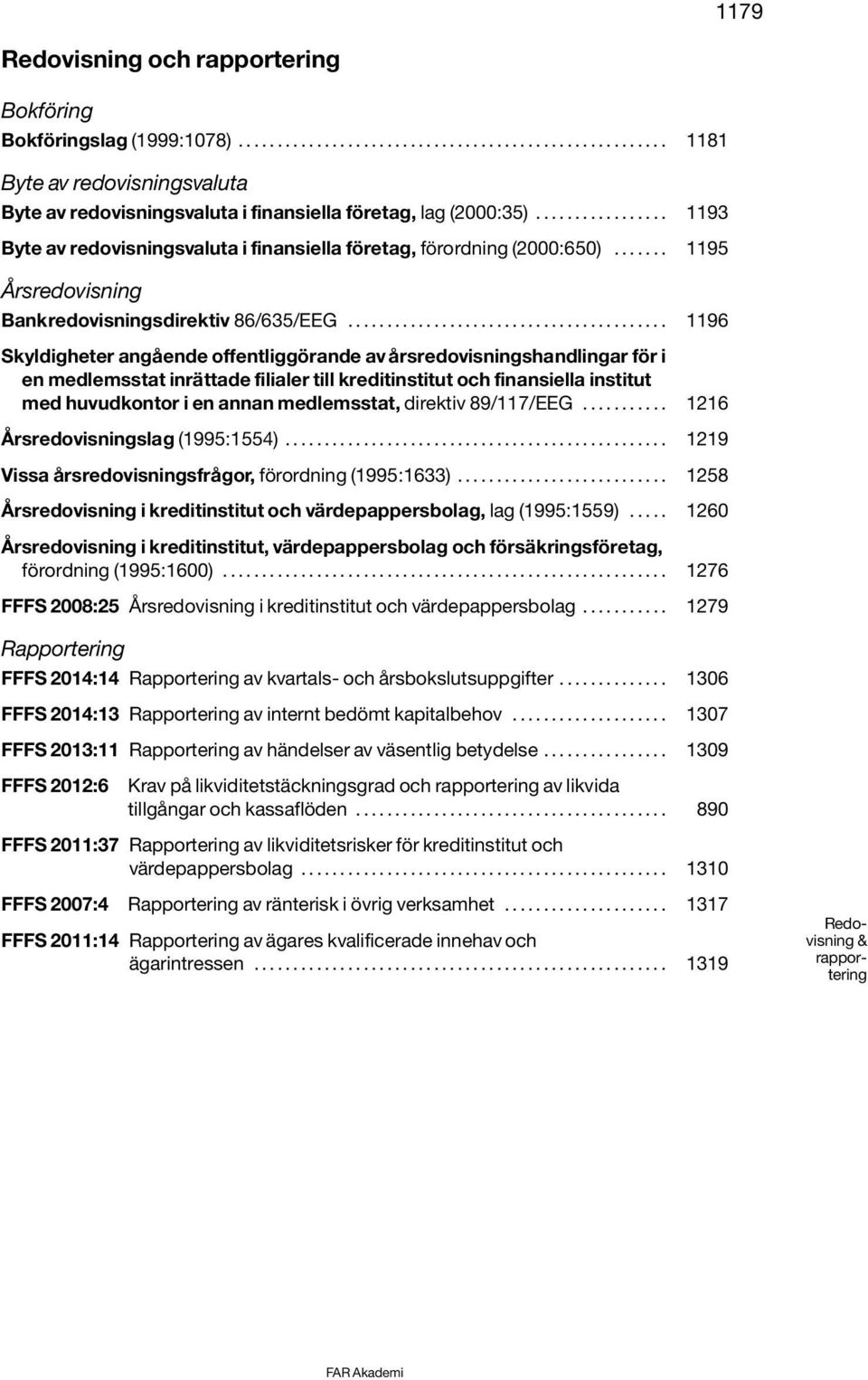 ........................................ 1196 Skyldigheter angående offentliggörande av årsredovisningshandlingar för i en medlemsstat inrättade filialer till kreditinstitut och finansiella institut