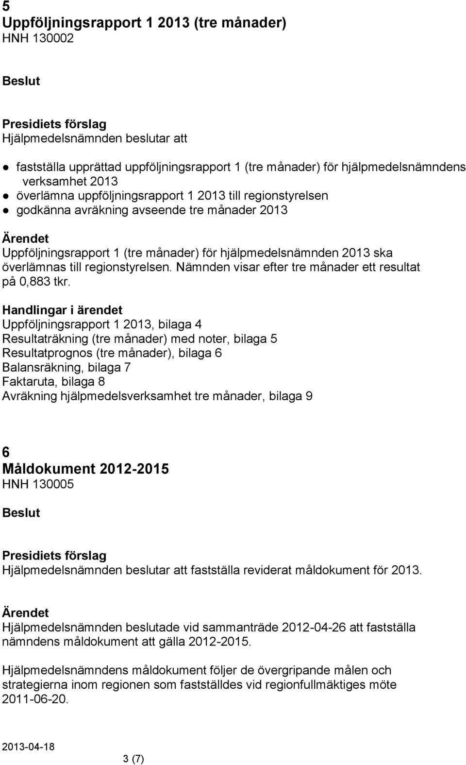 Nämnden visar efter tre månader ett resultat på 0,883 tkr.