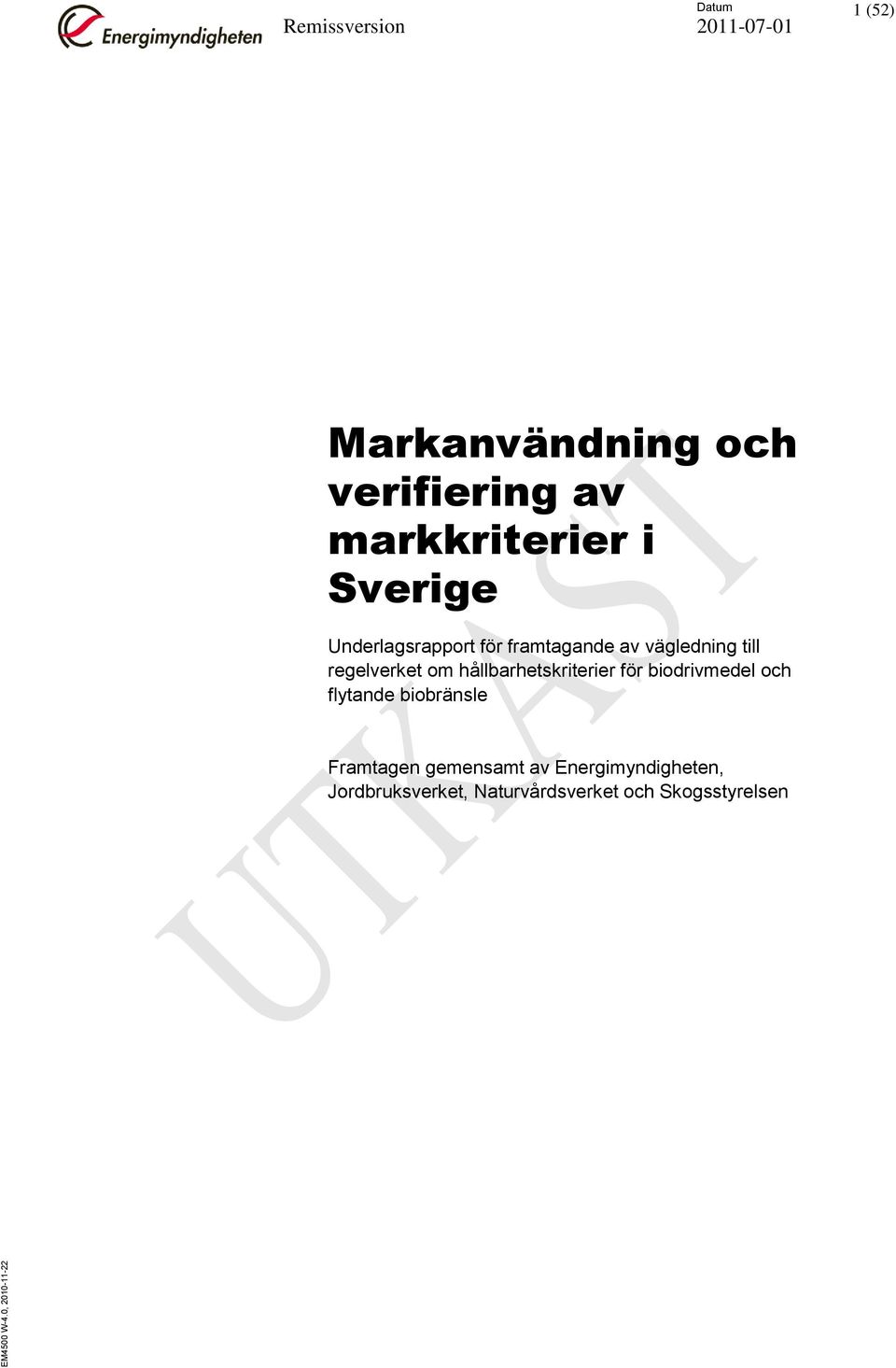 markkriterier i Sverige Underlagsrapport för framtagande av vägledning till