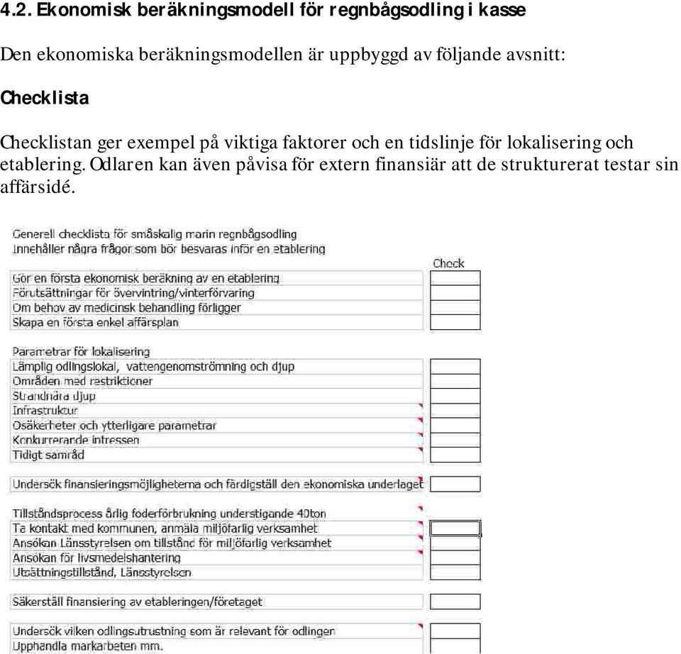 exempel på viktiga faktorer och en tidslinje för lokalisering och etablering.