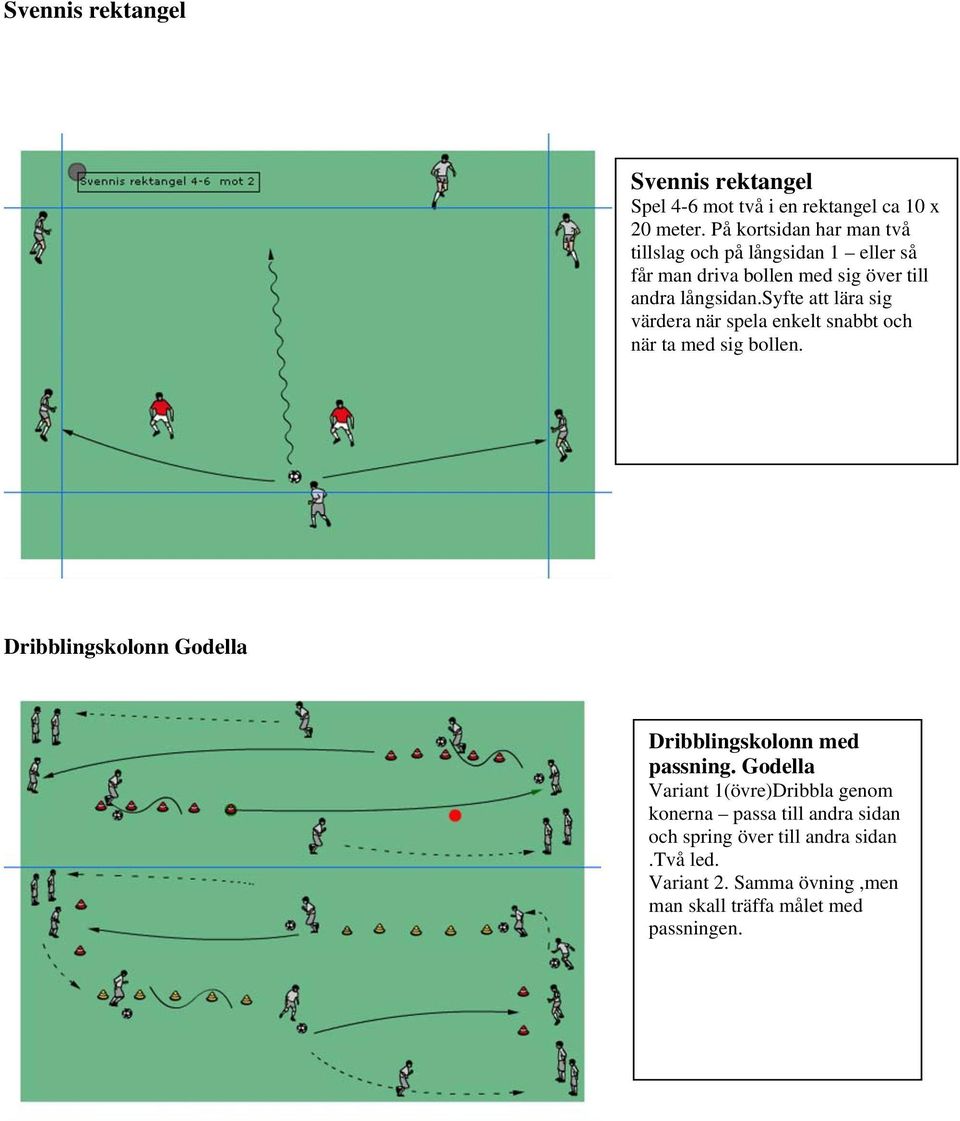 syfte att lära sig värdera när spela enkelt snabbt och när ta med sig bollen.