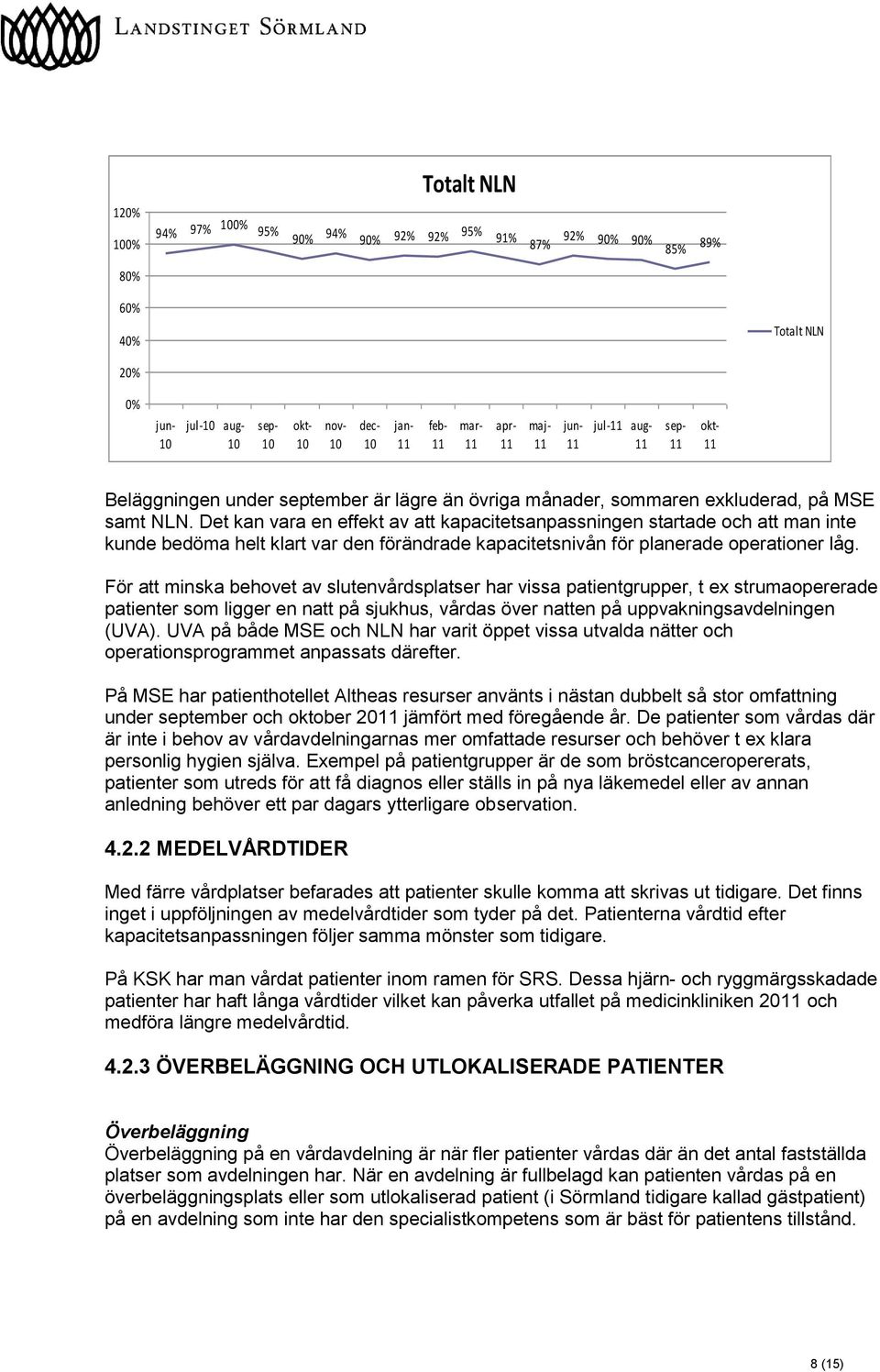 Det kan vara en effekt av att kapacitetsanpassningen startade och att man inte kunde bedöma helt klart var den förändrade kapacitetsnivån för planerade operationer låg.