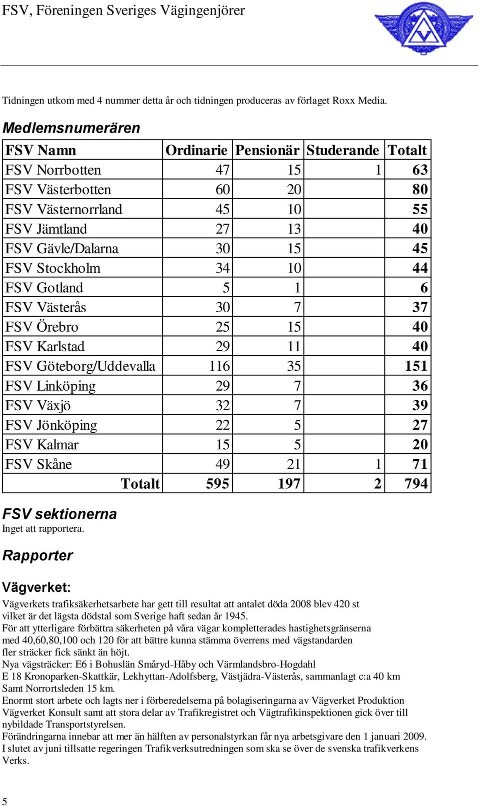 Stockholm 34 10 44 FSV Gotland 5 1 6 FSV Västerås 30 7 37 FSV Örebro 25 15 40 FSV Karlstad 29 11 40 FSV Göteborg/Uddevalla 116 35 151 FSV Linköping 29 7 36 FSV Växjö 32 7 39 FSV Jönköping 22 5 27 FSV