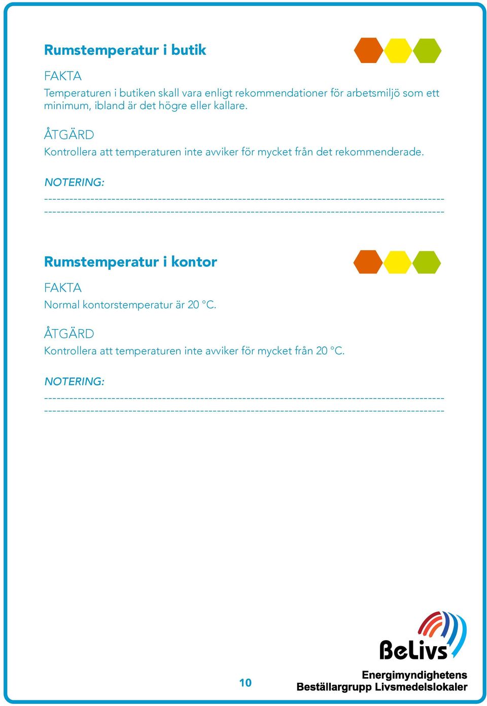 Kontrollera att temperaturen inte avviker för mycket från det rekommenderade.