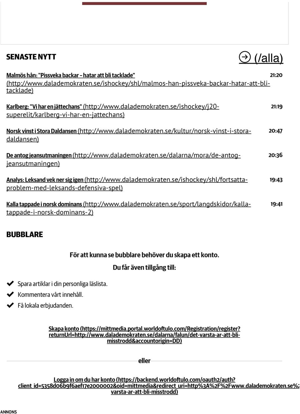 se/ishockey/j20- superelit/karlberg-vi-har-en-jattechans) Norsk vinst i Stora Daldansen (http://www.dalademokraten.se/kultur/norsk-vinst-i-storadaldansen) De antog jeansutmaningen (http://www.