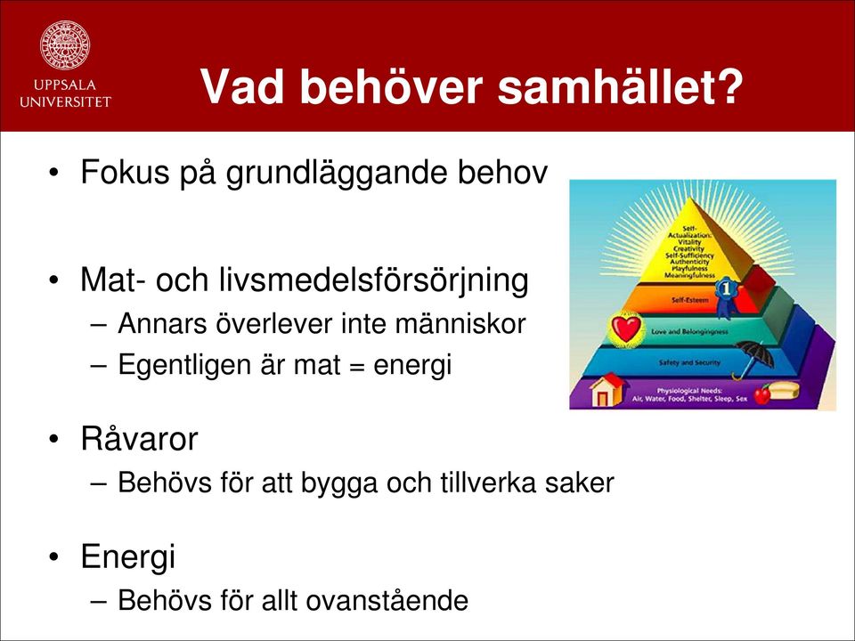 livsmedelsförsörjning Annars överlever inte människor