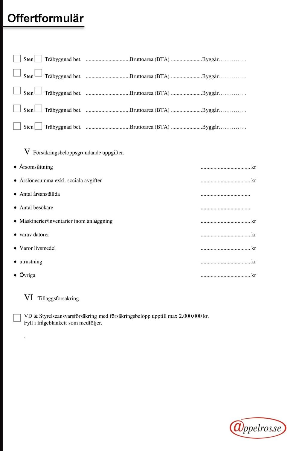 .. Maskinerier/inventarier inom anläggning varav datorer Varor livsmedel utrustning