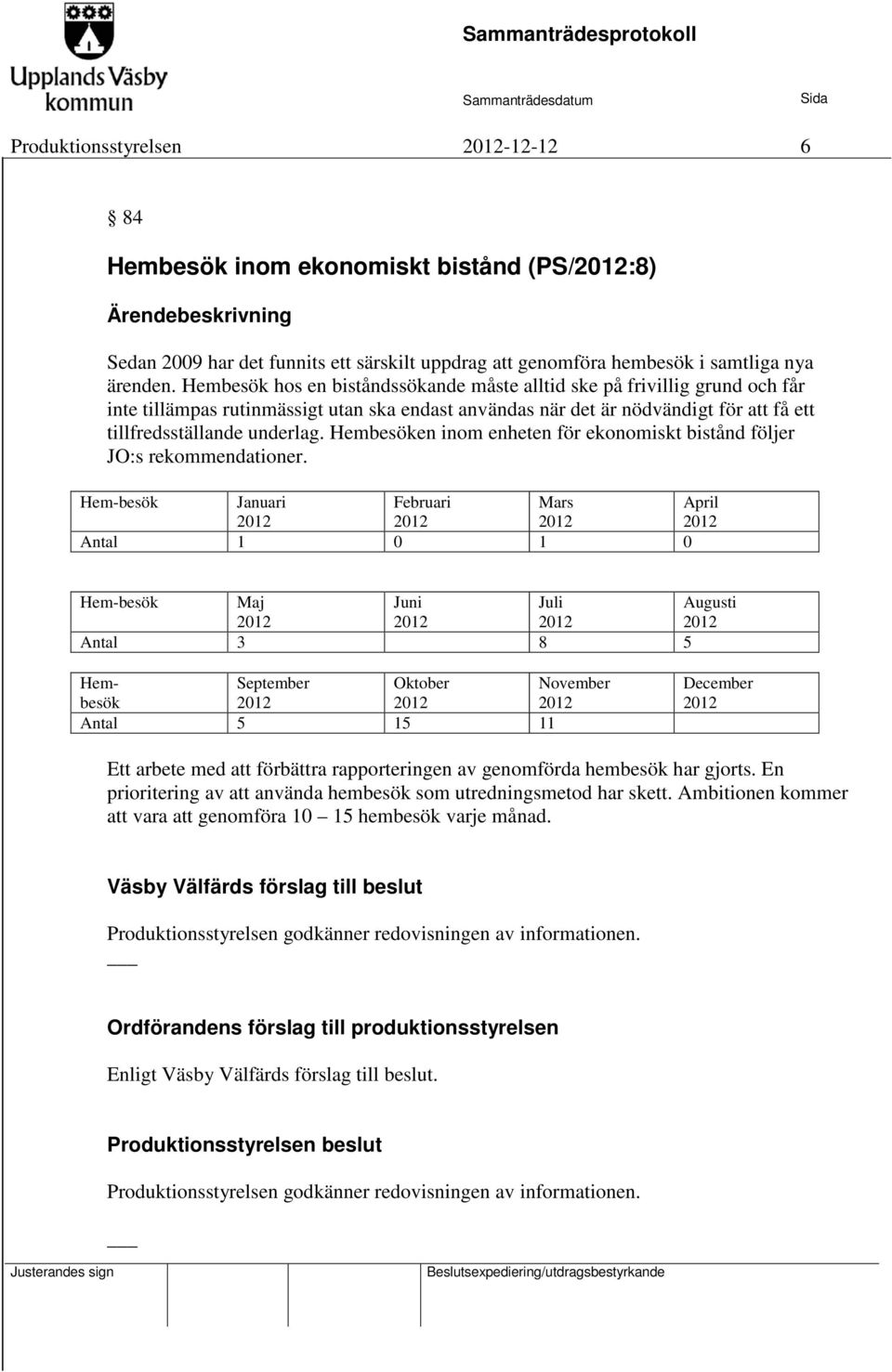 Hembesöken inom enheten för ekonomiskt bistånd följer JO:s rekommendationer.