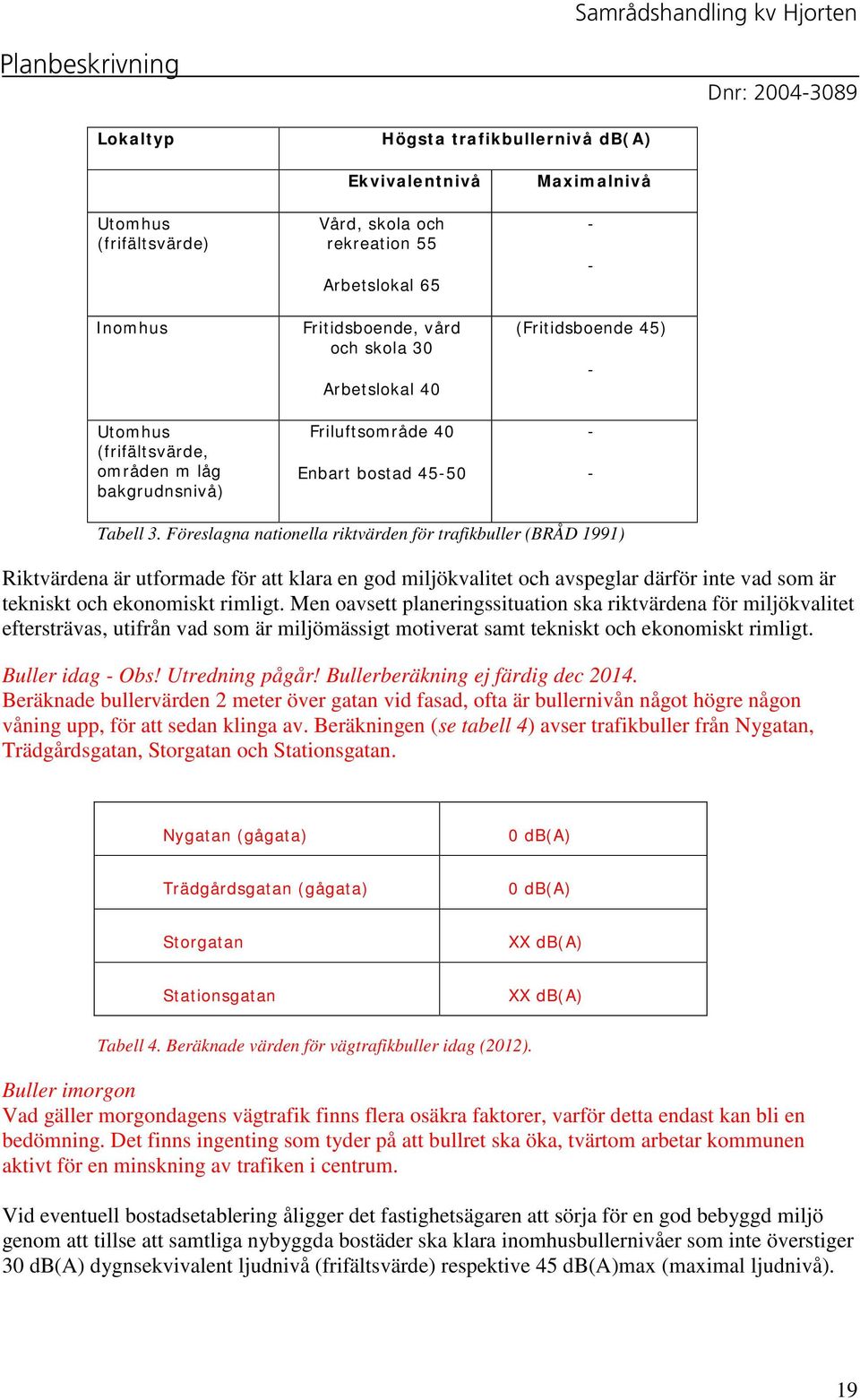 Föreslagna nationella riktvärden för trafikbuller (BRÅD 1991) Riktvärdena är utformade för att klara en god miljökvalitet och avspeglar därför inte vad som är tekniskt och ekonomiskt rimligt.