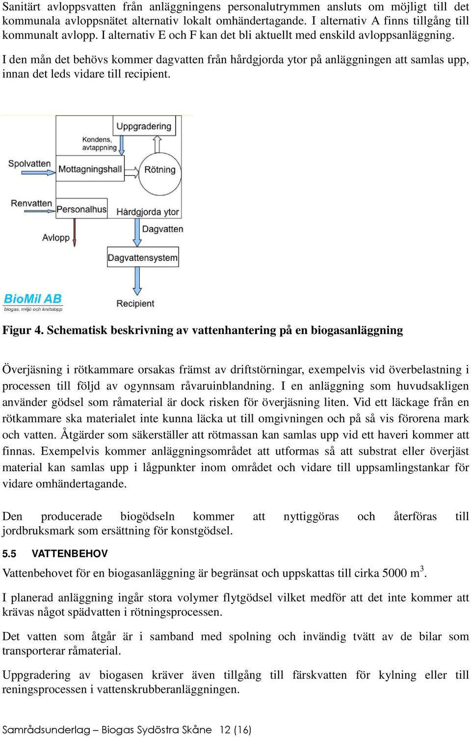 I den mån det behövs kommer dagvatten från hårdgjorda ytor på anläggningen att samlas upp, innan det leds vidare till recipient. Figur 4.