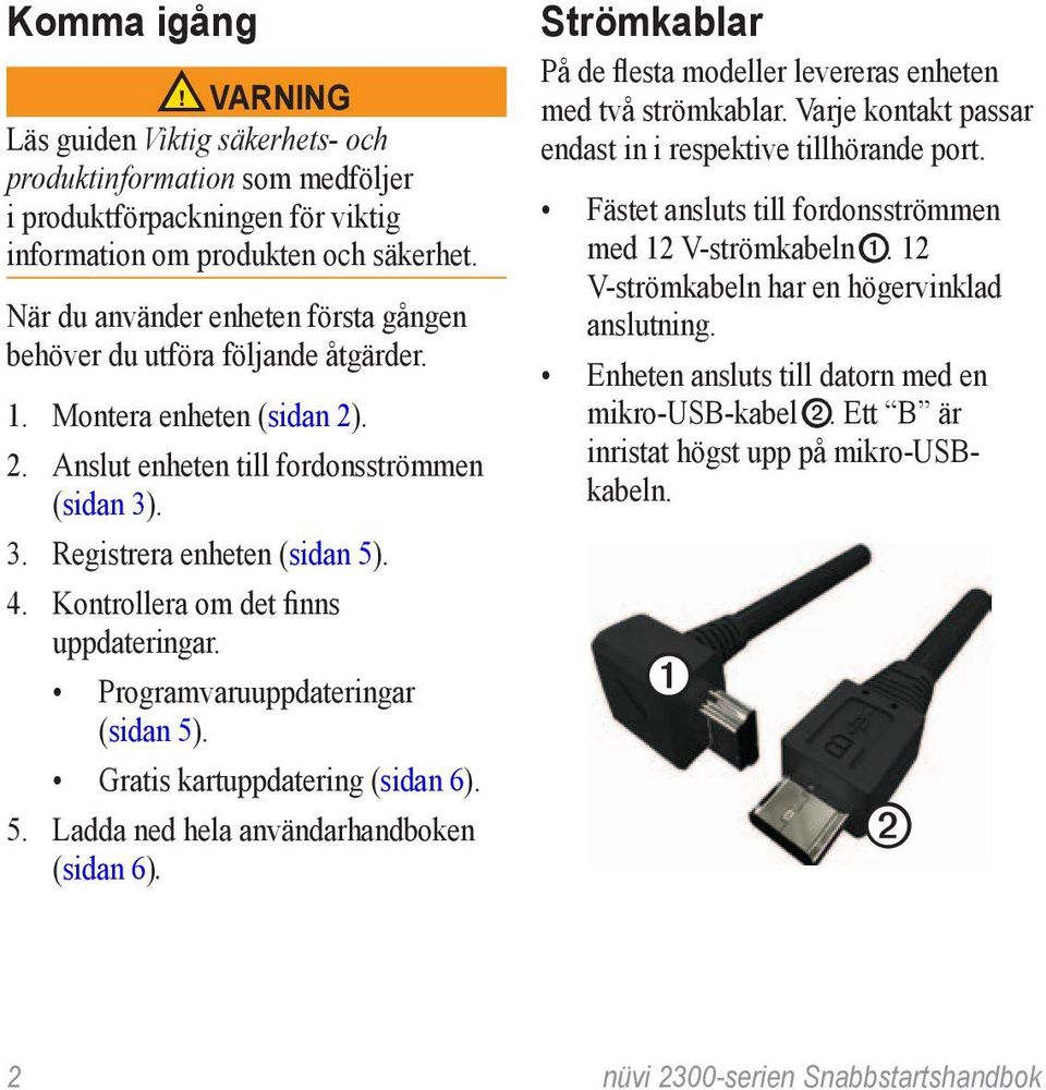 Kontrollera om det finns uppdateringar. Programvaruuppdateringar (sidan 5). Gratis kartuppdatering (sidan 6). 5. Ladda ned hela användarhandboken (sidan 6).