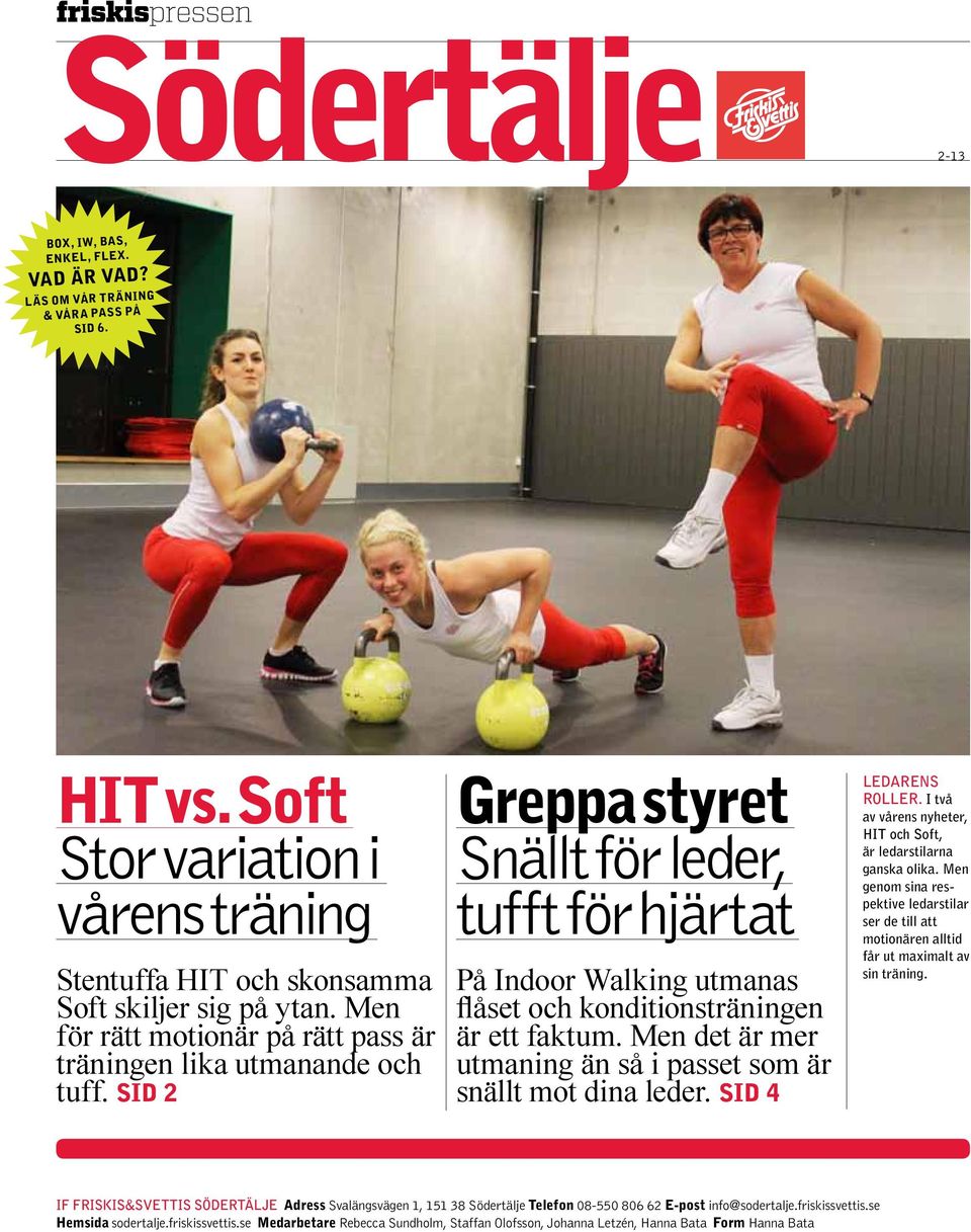 Men det är mer utmaning än så i passet som är snällt mot dina leder. Sid 4 ledarens roller. I två av vårens nyheter, HIT och Soft, är ledarstilarna ganska olika.