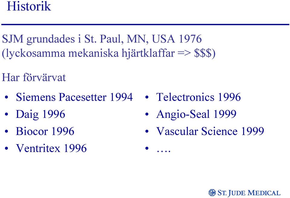 => $$$) Har förvärvat Siemens Pacesetter 1994 Daig 1996