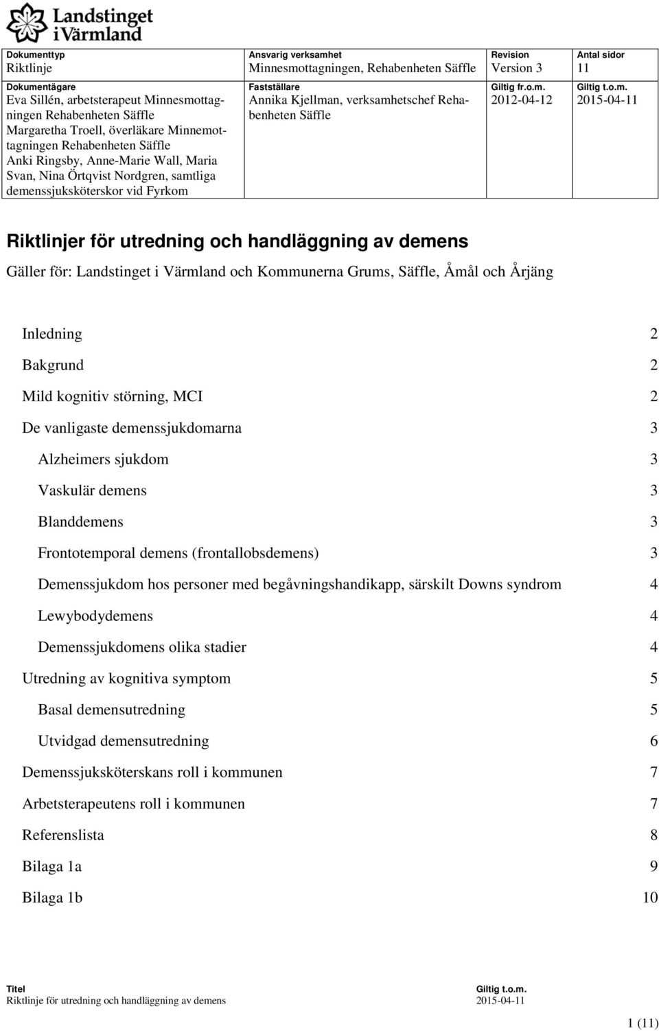 et Revision Antal sidor Riktlinje Minnesmo