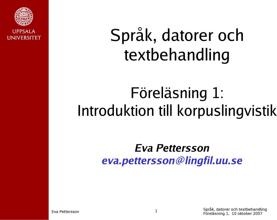 1: Introduktion till