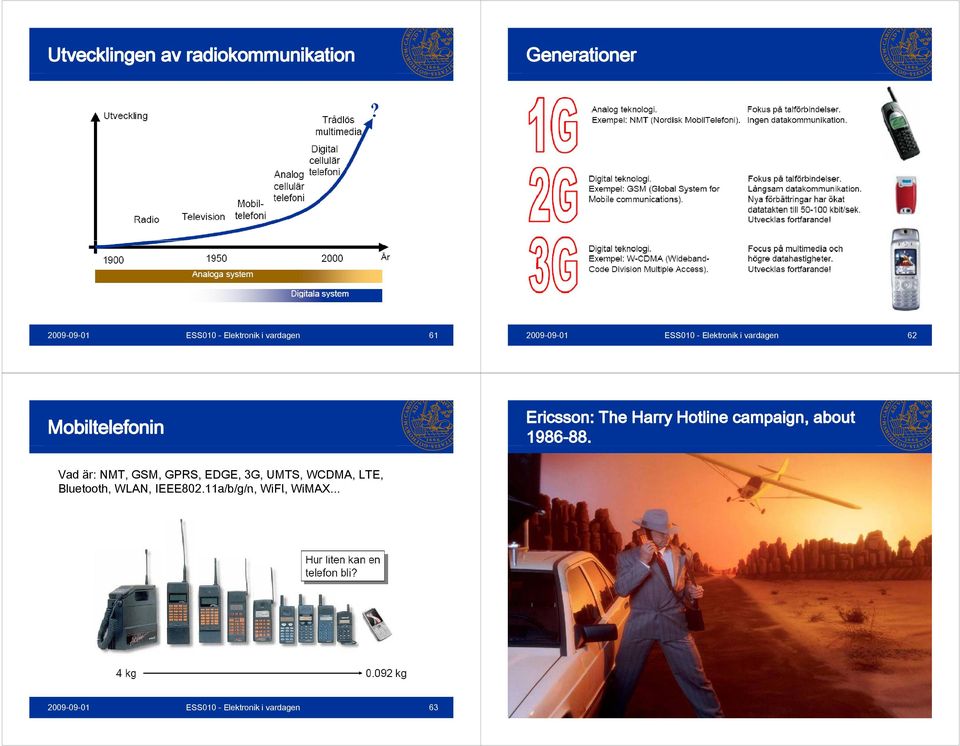 Vad är: NMT, GSM, GPRS, EDGE, 3G, UMTS, WCDMA, LTE, Bluetooth,