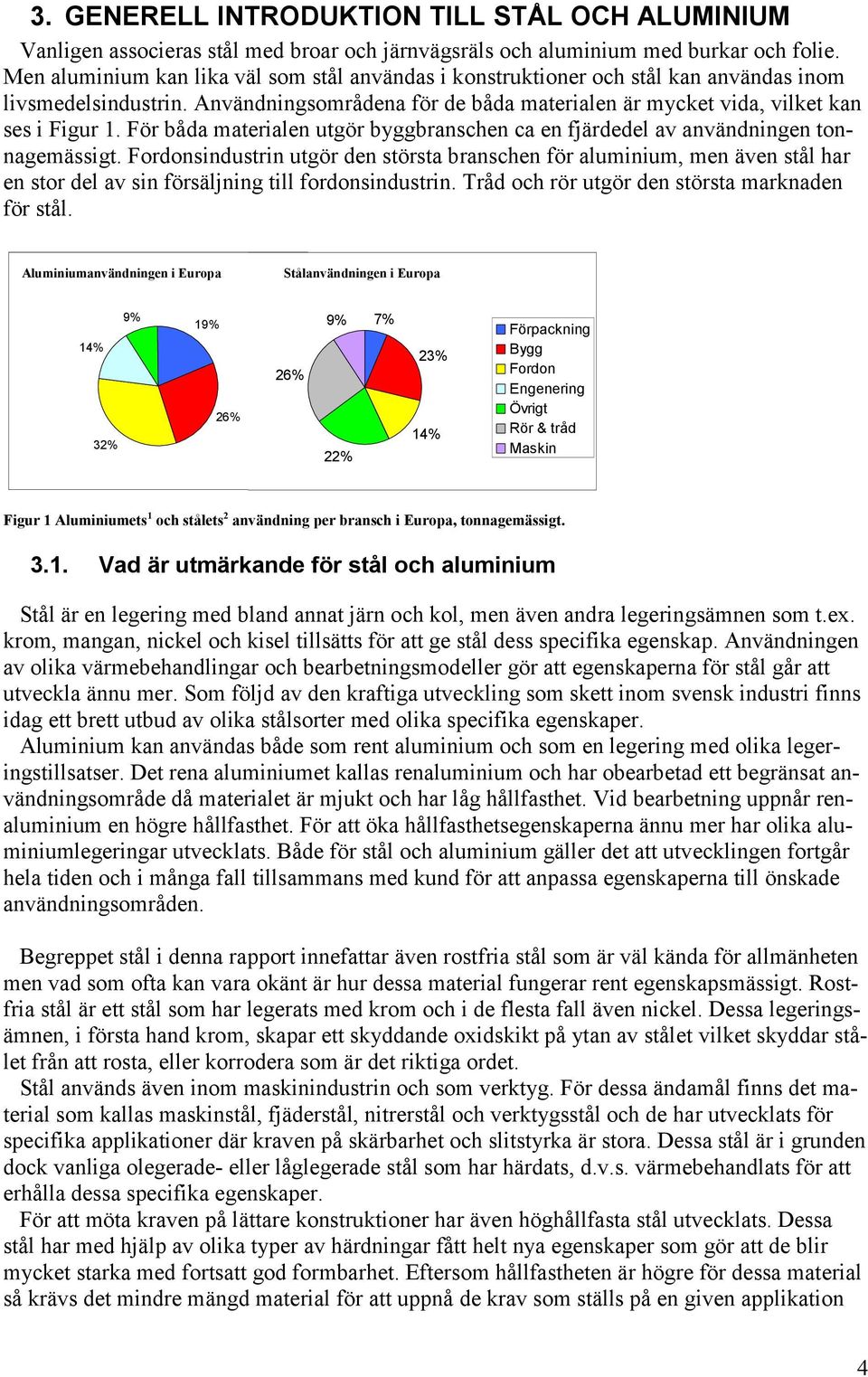 För båda materialen utgör byggbranschen ca en fjärdedel av användningen tonnagemässigt.