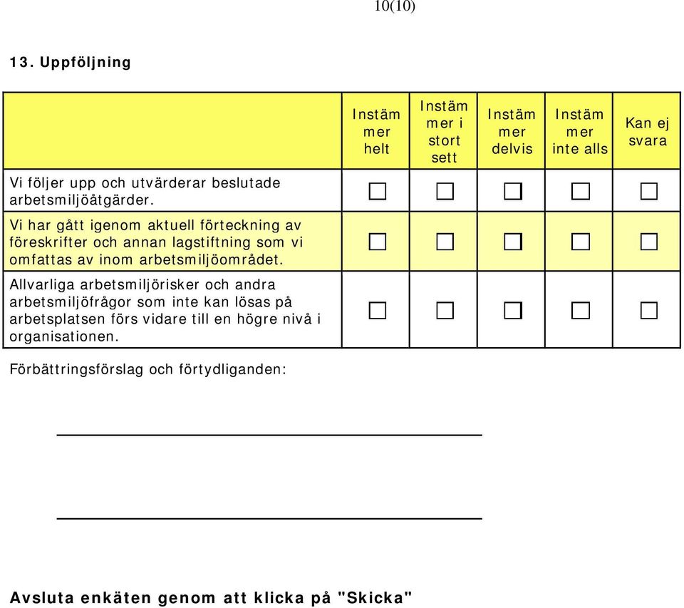 inom arbetsmiljöområdet.