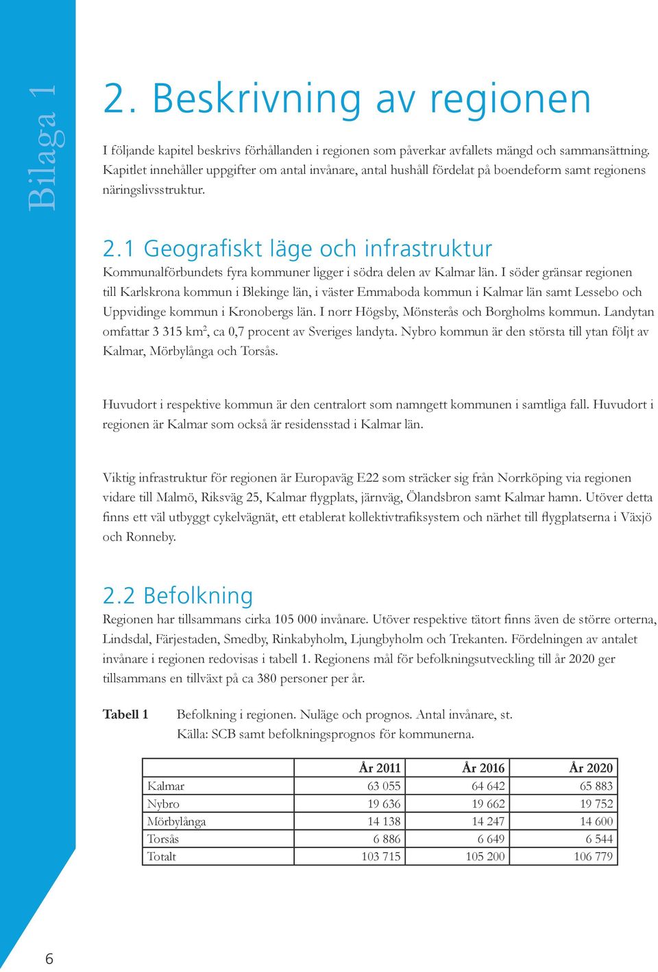 1 Geografiskt läge och infrastruktur Kommunalförbundets fyra kommuner ligger i södra delen av Kalmar län.