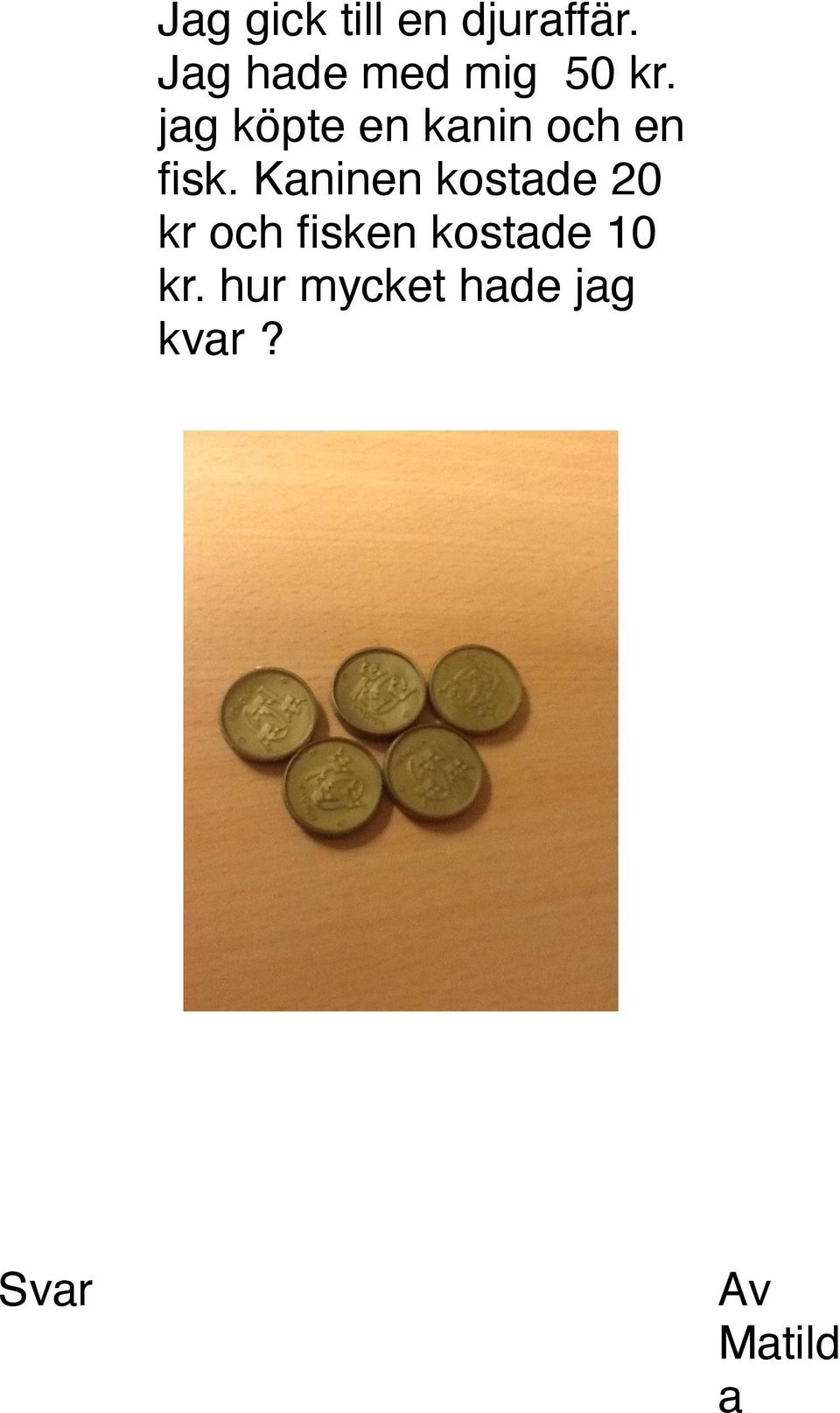 jag köpte en kanin och en fisk.