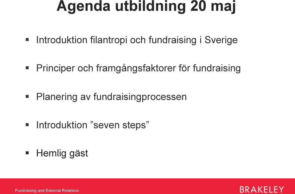 framgångsfaktorer för fundraising Planering av