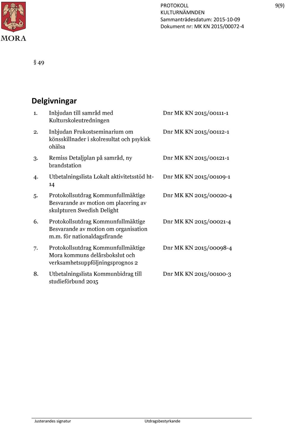 Protokollsutdrag Kommunfullmäktige Besvarande av motion om organisation m.m. för nationaldagsfirande 7.