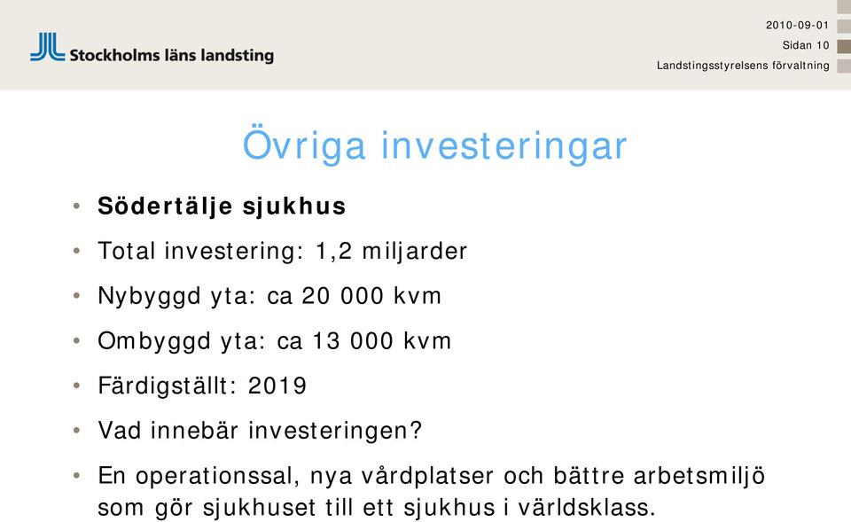 yta: ca 13 000 kvm Färdigställt: 2019 Vad innebär investeringen?