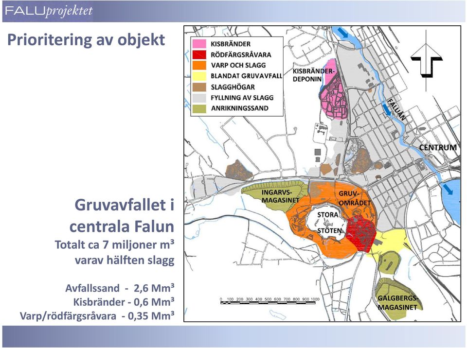 miljoner m³ varav hälften slagg Avfallssand