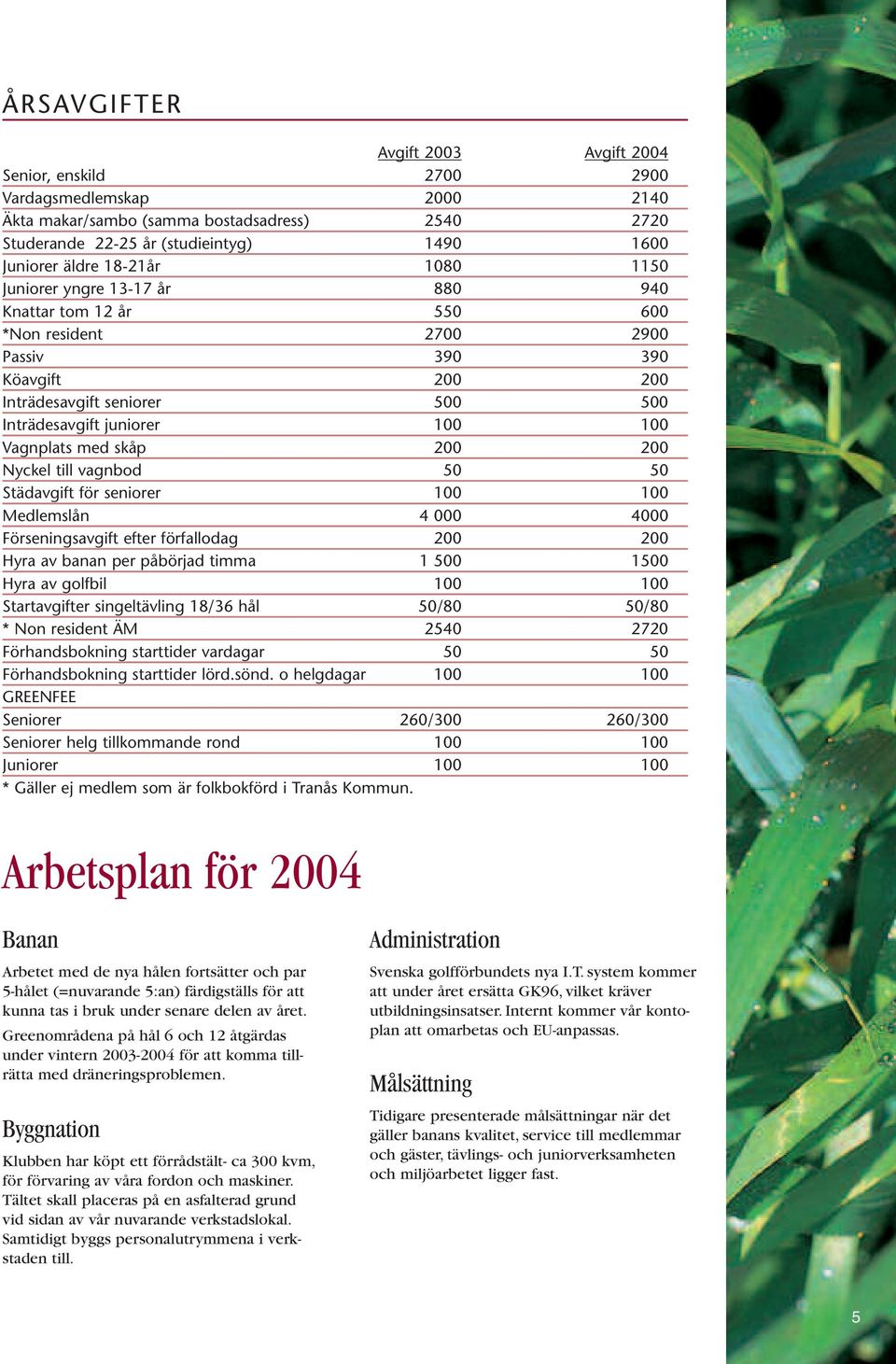 Vagnplats med skåp 200 200 Nyckel till vagnbod 50 50 Städavgift för seniorer 100 100 Medlemslån 4 000 4000 Förseningsavgift efter förfallodag 200 200 Hyra av banan per påbörjad timma 1 500 1500 Hyra