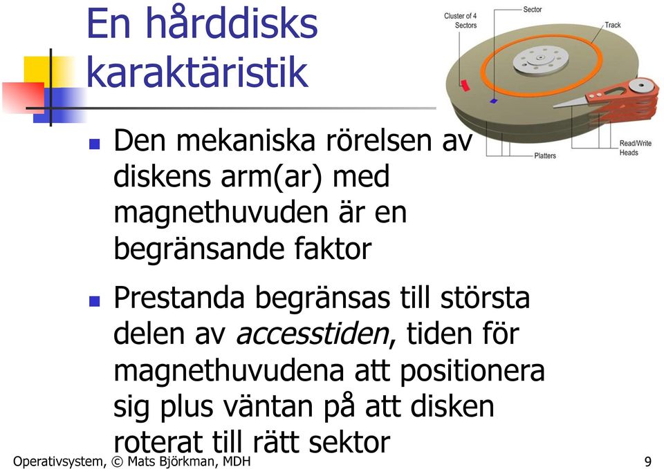 delen av accesstiden, tiden för magnethuvudena att positionera sig plus