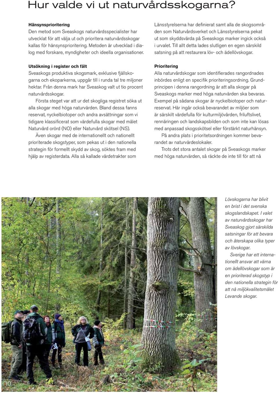 Länsstyrelserna har definierat samt alla de skogsområden som Naturvårdsverket och Länsstyrelserna pekat ut som skyddsvärda på Sveaskogs marker ingick också i urvalet.