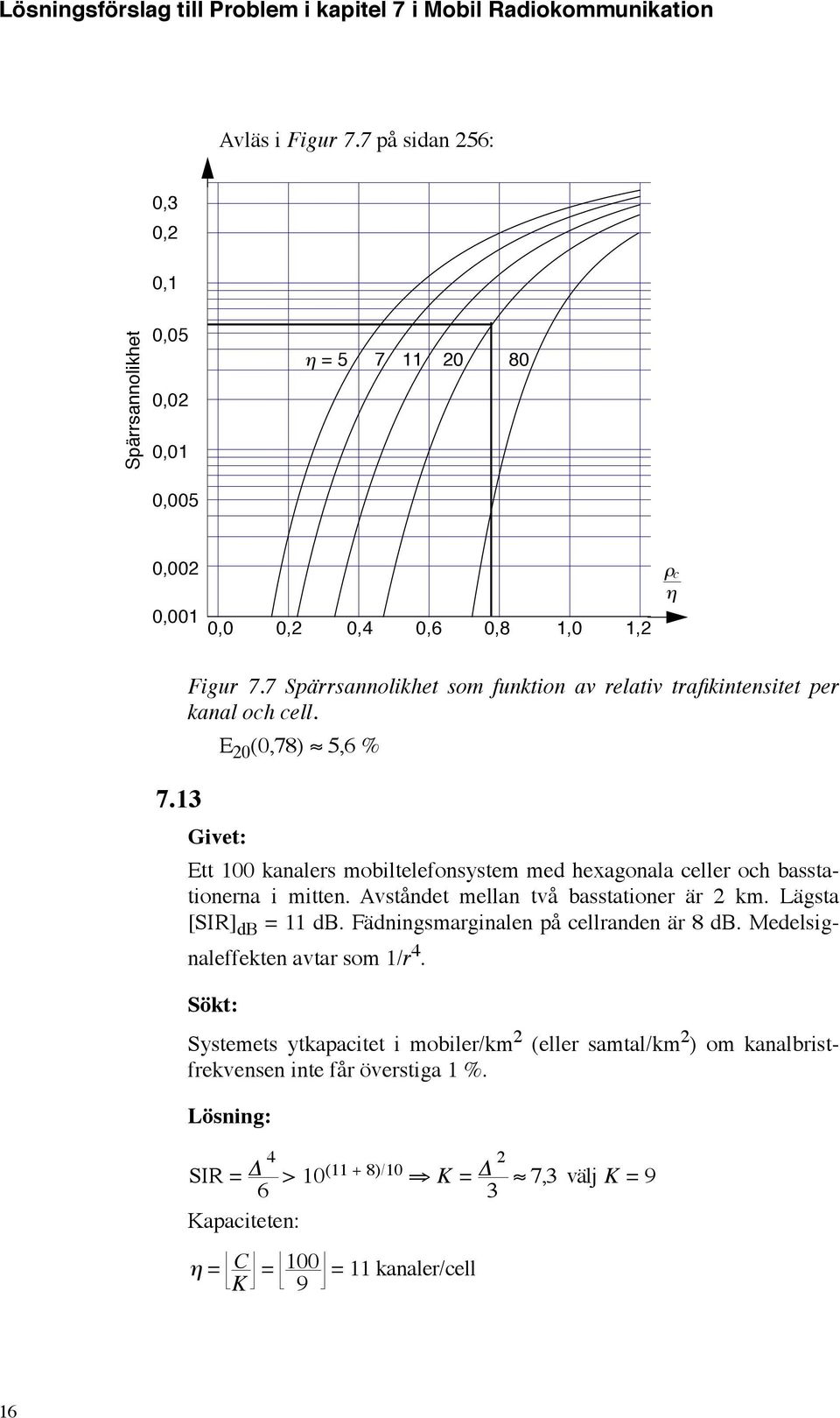 Lägsta [SI] db = db. Fädningsmarginalen på cellranden är 8 db. Medelsignaleffekten avtar som /r.