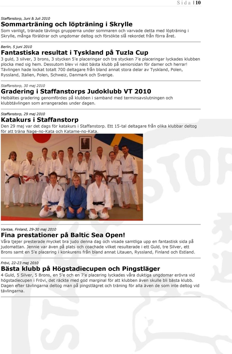 Berlin, 5 juni 2010 Fantastiska resultat i Tyskland på Tuzla Cup 3 guld, 3 silver, 3 brons, 3 stycken 5 e placeringar och tre stycken 7 e placeringar lyckades klubben plocka med sig hem.