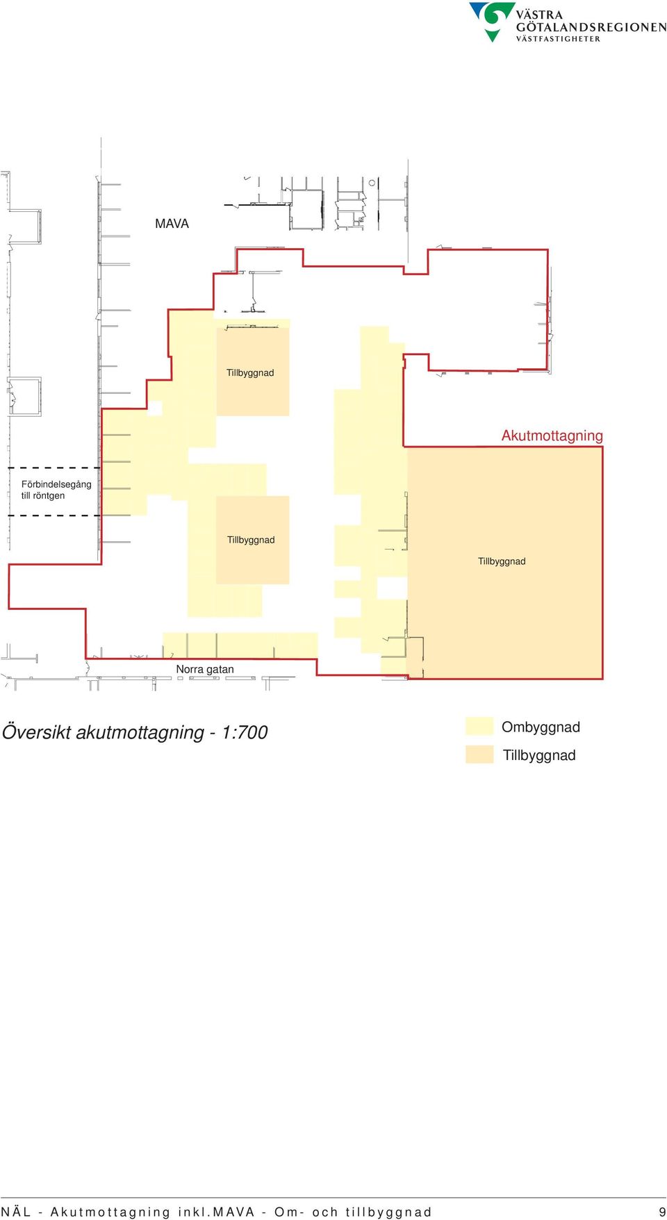 Översikt akutmottagning - 1:700 Ombyggnad