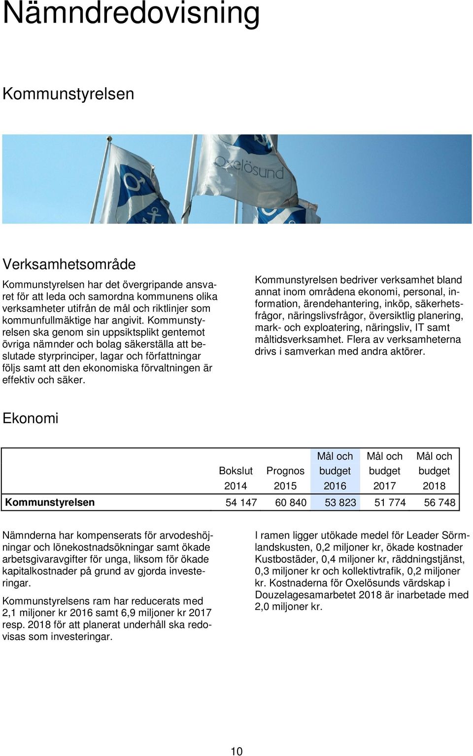 Kommunstyrelsen ska genom sin uppsiktsplikt gentemot övriga nämnder och bolag säkerställa att beslutade styrprinciper, lagar och författningar följs samt att den ekonomiska förvaltningen är effektiv