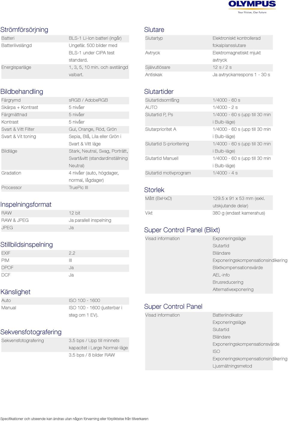 Kontrast Färgmättnad Kontrast Svart & Vitt Filter Gul, Orange, Röd, Grön Svart & Vit toning Sepia, Blå, Lila eller Grön i Svart & Vitt läge läge Stark, Neutral, Svag, Porträtt, Svart&vitt