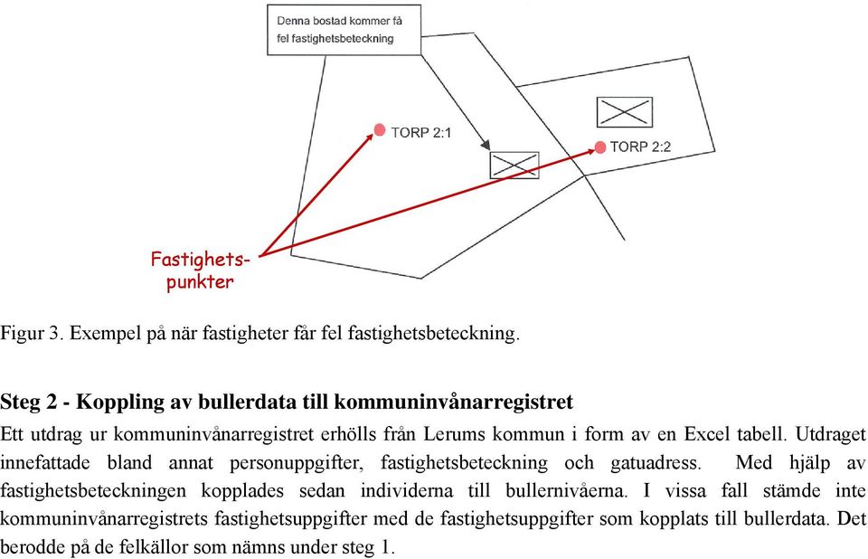 tabell. Utdraget innefattade bland annat personuppgifter, fastighetsbeteckning och gatuadress.