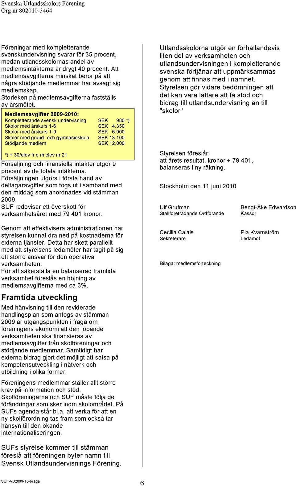 Medlemsavgifter 2009-2010: Kompletterande svensk undervisning SEK 980 *) Skolor med årskurs 1-6 SEK 4.350 Skolor med årskurs 1-9 SEK 6.900 Skolor med grund- och gymnasieskola SEK 13.