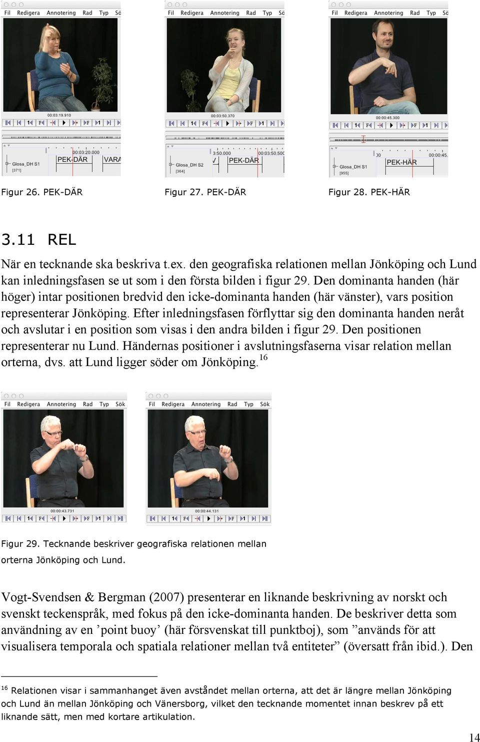 Den dominanta handen (här höger) intar positionen bredvid den icke-dominanta handen (här vänster), vars position representerar Jönköping.