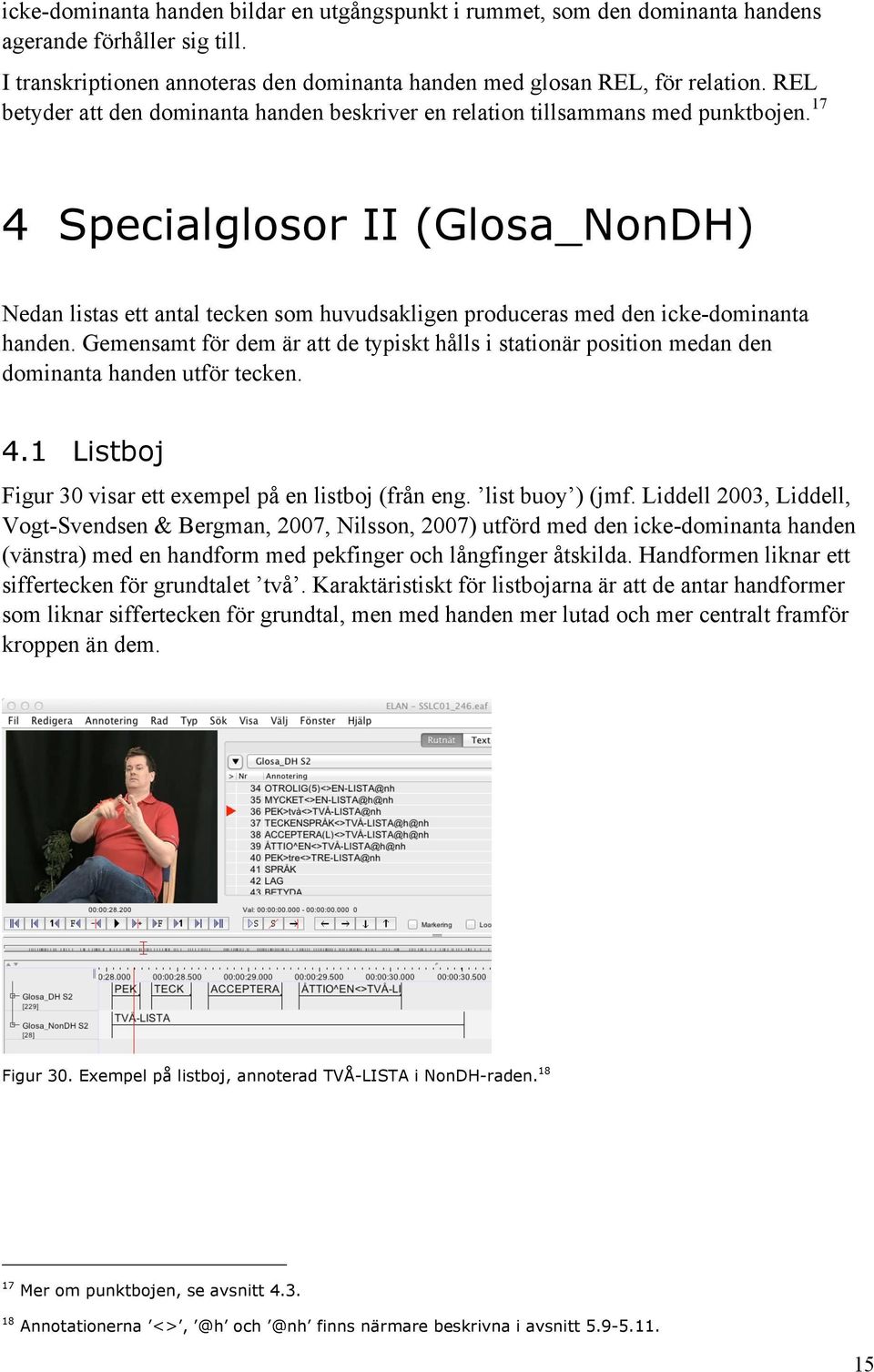 17 4 Specialglosor II (Glosa_NonDH) Nedan listas ett antal tecken som huvudsakligen produceras med den icke-dominanta handen.