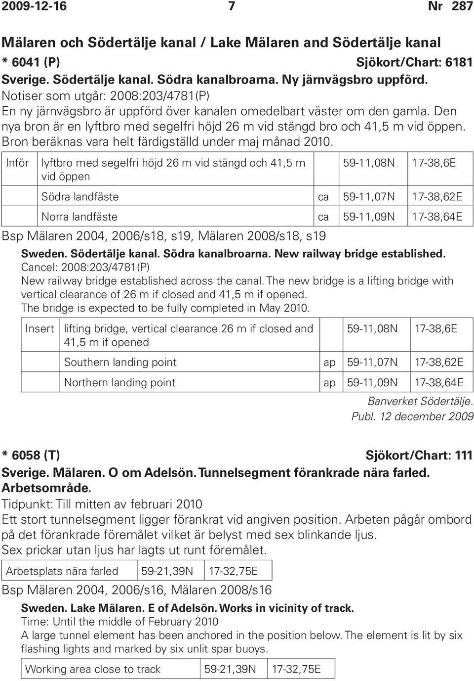 Bron beräknas vara helt färdigställd under maj månad 2010.