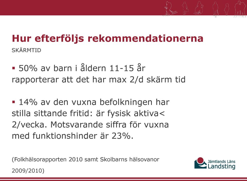 stilla sittande fritid: är fysisk aktiva< 2/vecka.