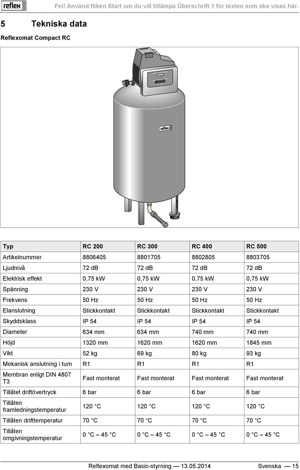 Frekvens 50 Hz 50 Hz 50 Hz 50 Hz Elanslutning Stickkontakt Stickkontakt Stickkontakt Stickkontakt Skyddsklass IP 54 IP 54 IP 54 IP 54 Diameter 634 mm 634 mm 740 mm 740 mm Höjd 1320 mm 1620 mm 1620 mm