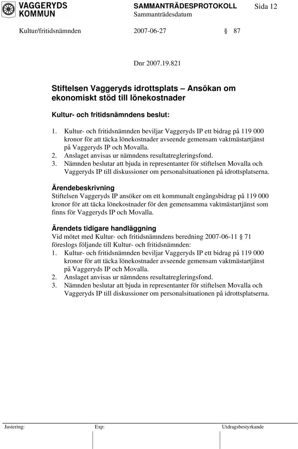 Anslaget anvisas ur nämndens resultatregleringsfond. 3.