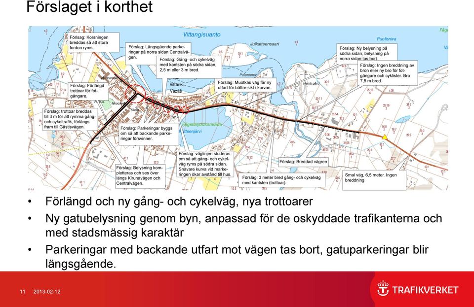 anpassad för de oskyddade trafikanterna och med stadsmässig karaktär Parkeringar