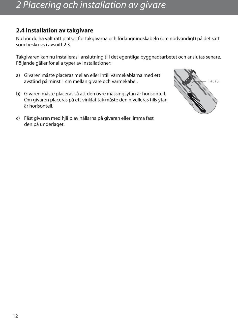 Takgivaren kan nu installeras i anslutning till det egentliga byggnadsarbetet och anslutas senare.