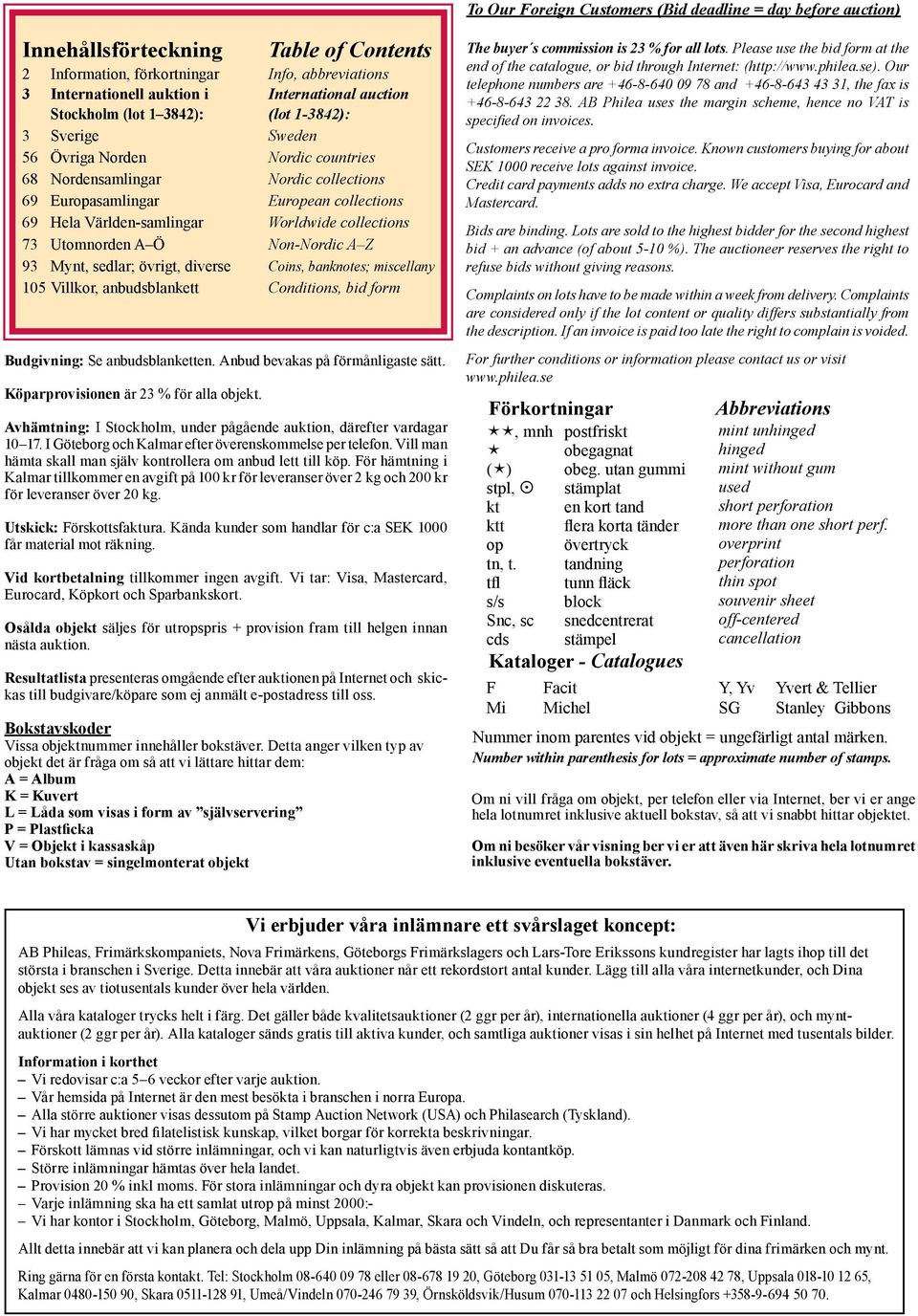 Worldwide collections 73 Utomnorden A Ö Non-Nordic A Z 93 Mynt, sedlar; övrigt, diverse Coins, banknotes; miscellany 105 Villkor, anbudsblankett Conditions, bid form Budgivning: Se anbudsblanketten.