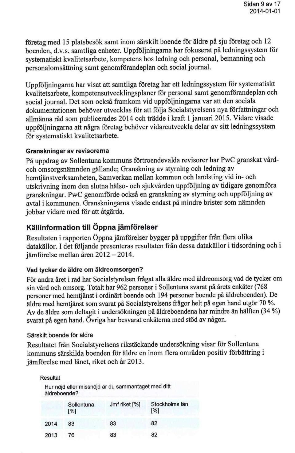 Uppföljningarna har visat att samtliga företag har ett ledningssystem för systematiskt kvalitetsarbete, kompetensutvecklingsplaner för personal samt genomförandeplan och social journal.